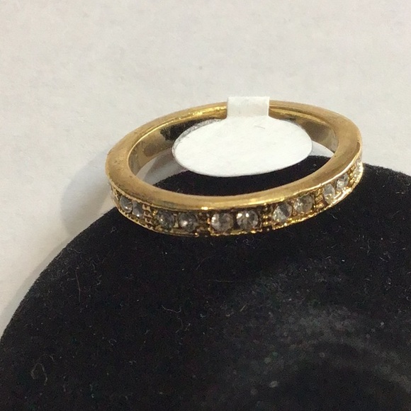 Gold Tone Eternity Band with Sparkling Stones - Size 7 - Picture 5 of 5
